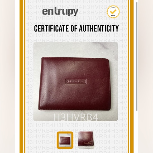 Christian Dior Burgundy Leather Bifold Wallet with Certificate of Authenticity - Picture 12 of 12